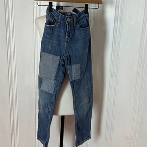Men's Blue Patchwork Jeans